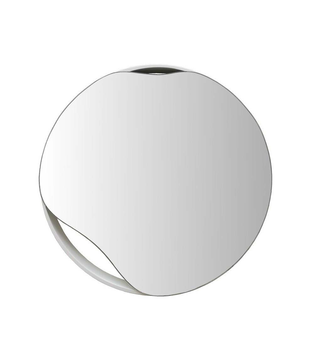 Asimetriškas baltas sieninis veidrodis BALA