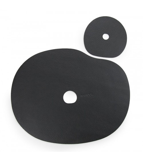 Leather placemat and coaster