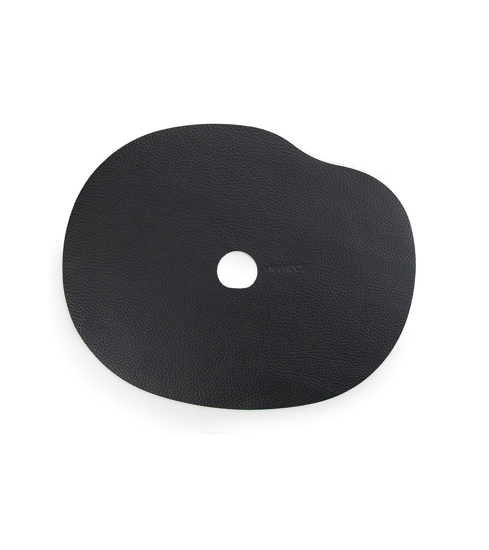 Black leather placemat