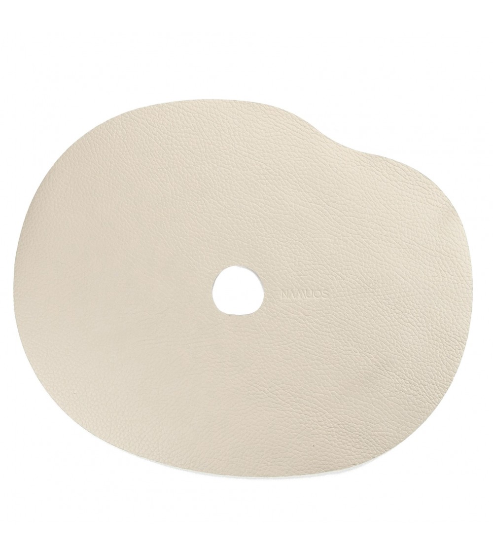 Ivory leather table mat big
