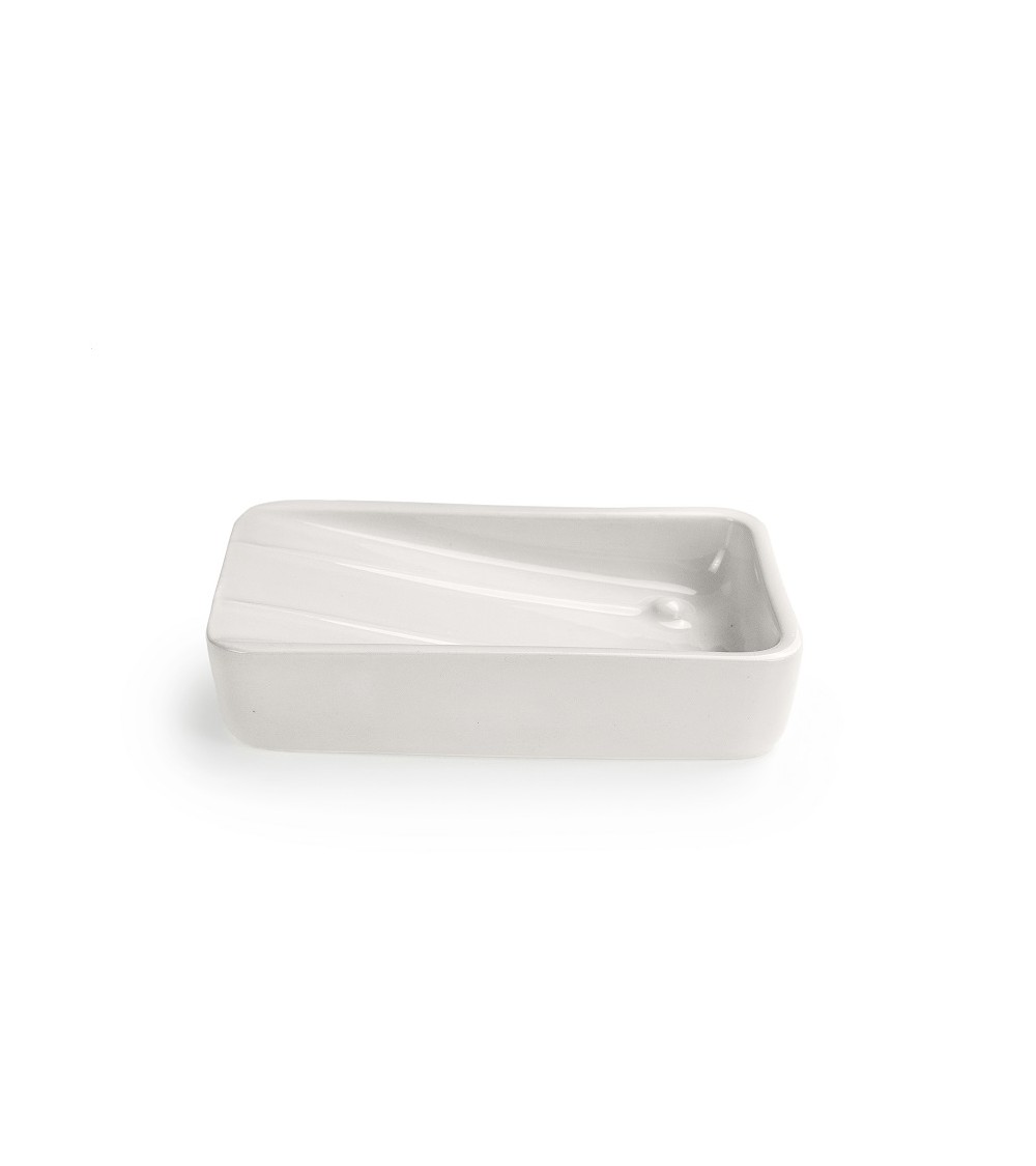 White ceramic soap dish