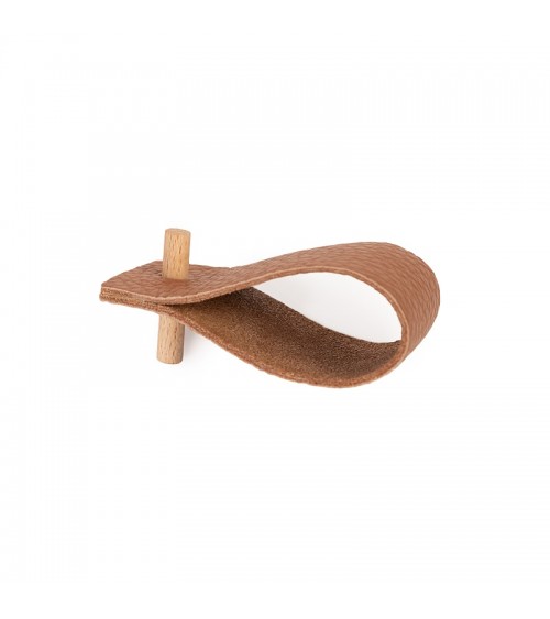 Leather napkin ring with wooden detail