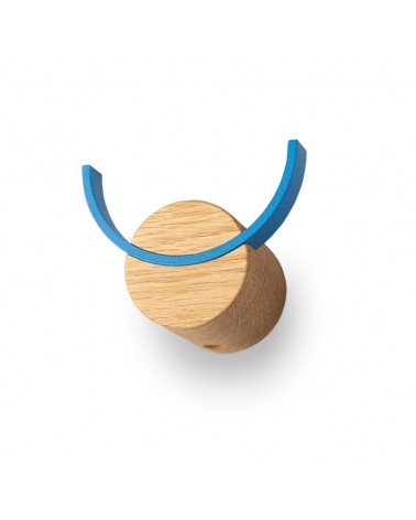 Blue wooden wall hook