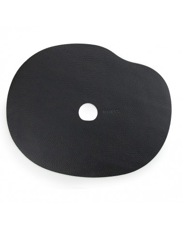 Black leather placemat