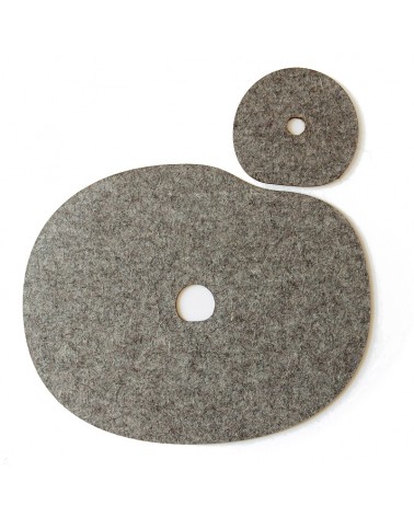 Grey felt coaster and placemat