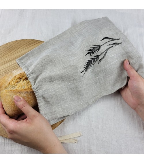 Organic linen bread bag