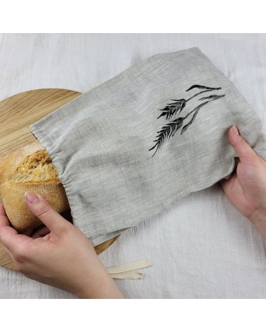 Organic linen bread bag
