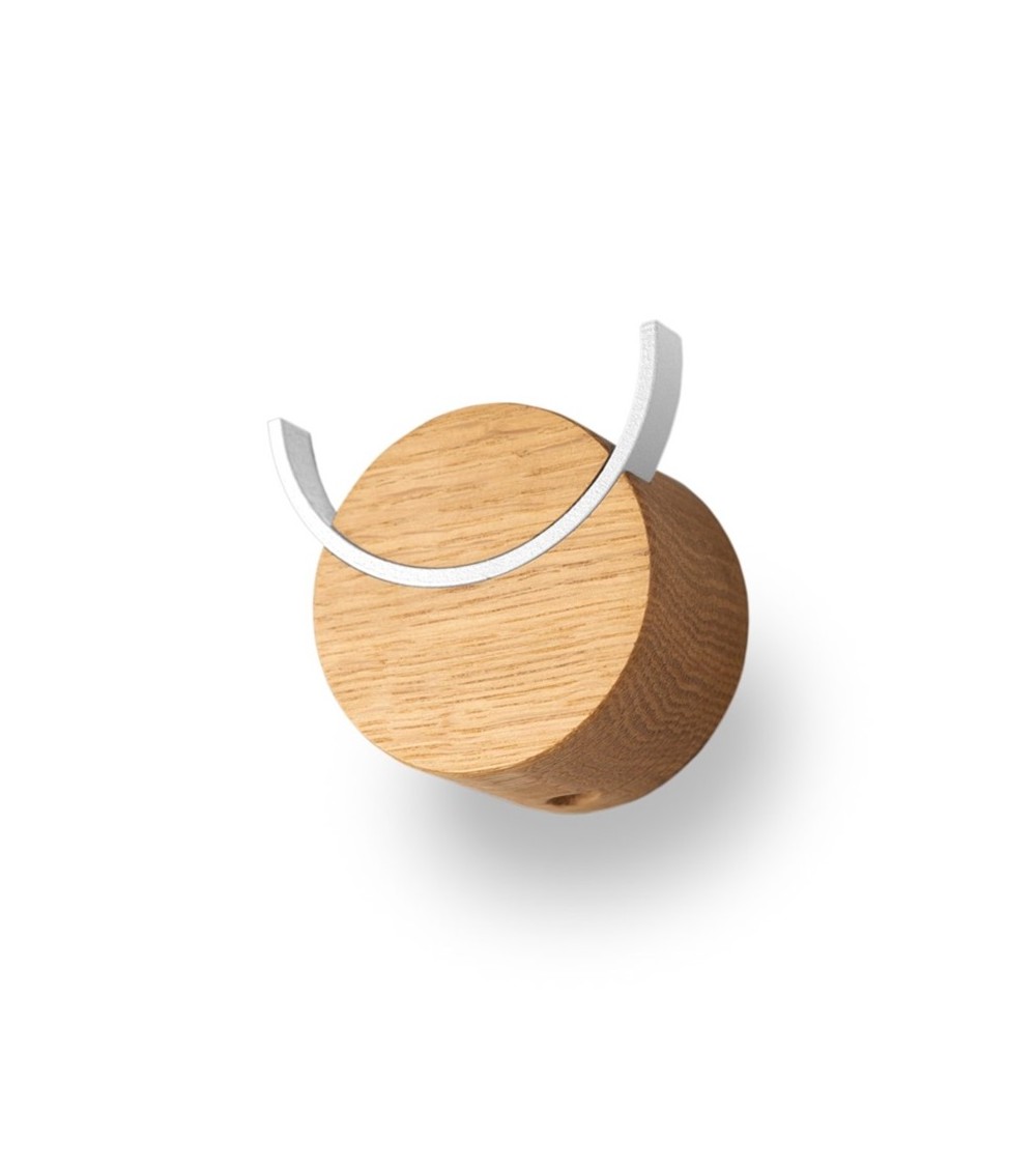 Wooden wall hook with white detail