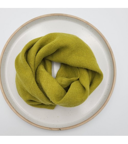 Olive green linen napkin