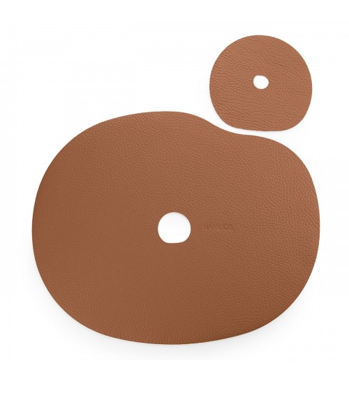 rust brown leather table mats