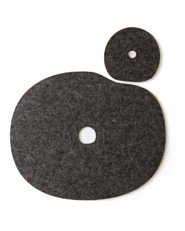 black placemat and coaster